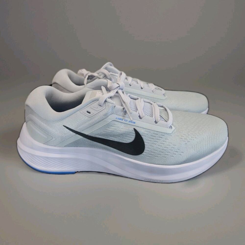 Size 10 Men Nike Air Zoom Structure 24 Gray White Athletic Shoes DA8535 004